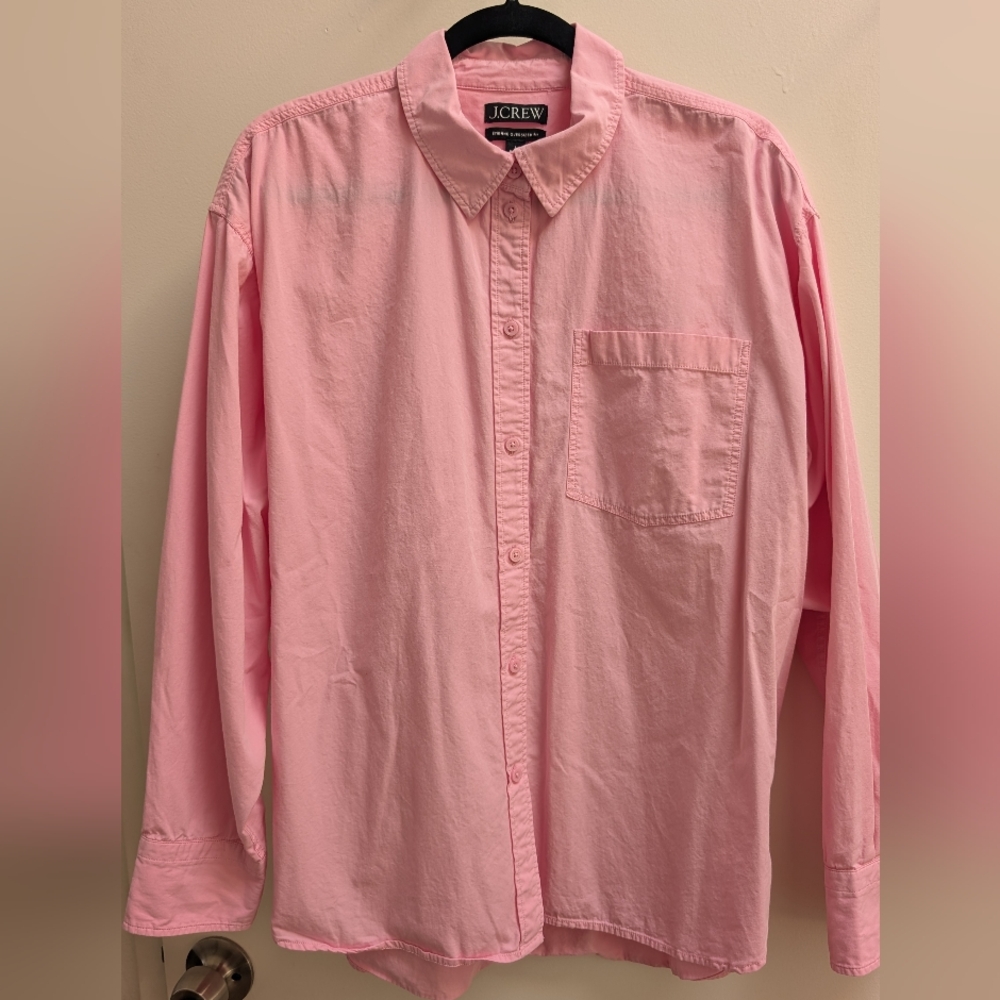 J. Crew Etienne Oversized Oxford  Pink Button Down Shirt